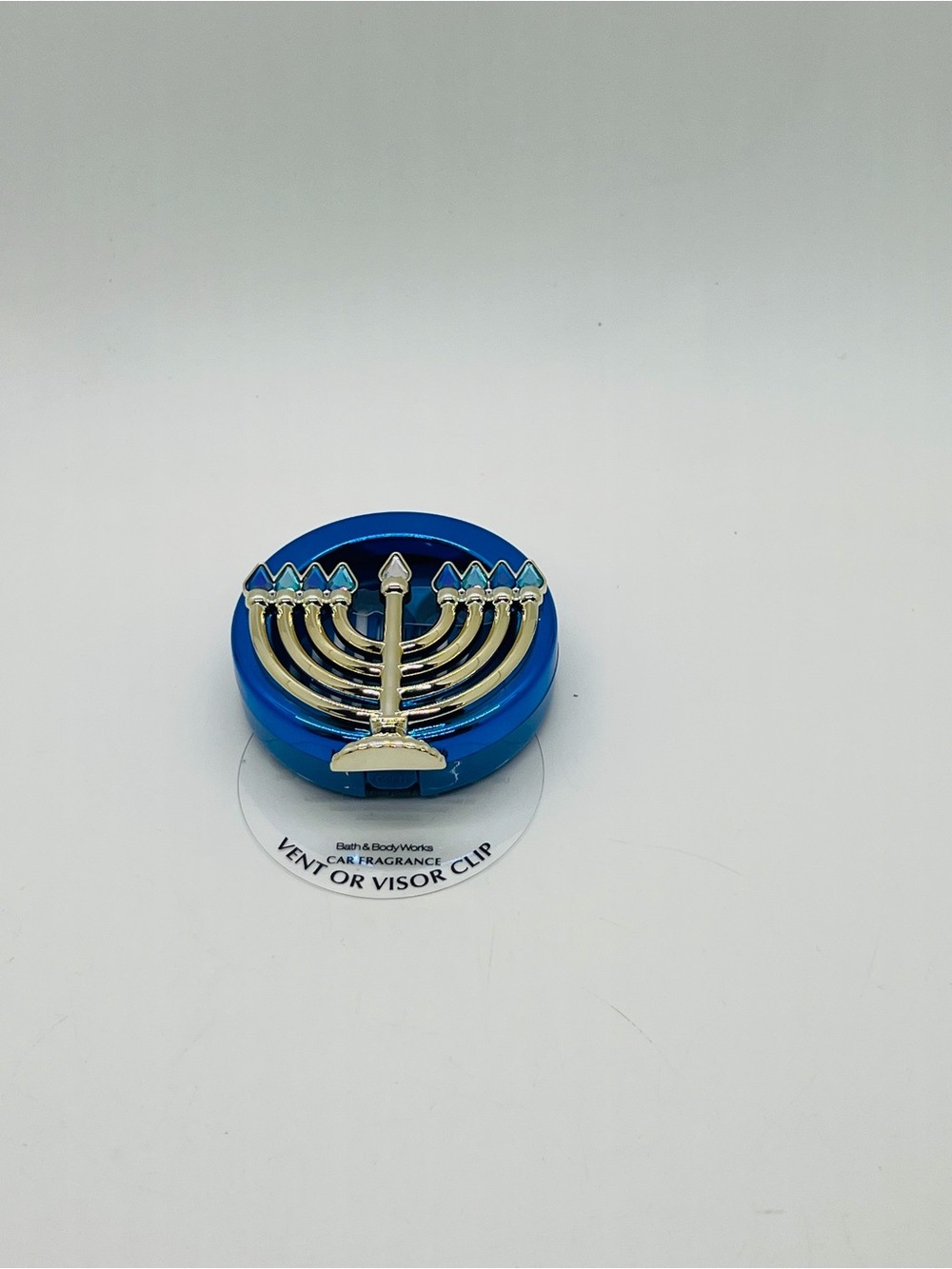 NWT Bath & Body Works Blue & Gold Menorah Vent Clip